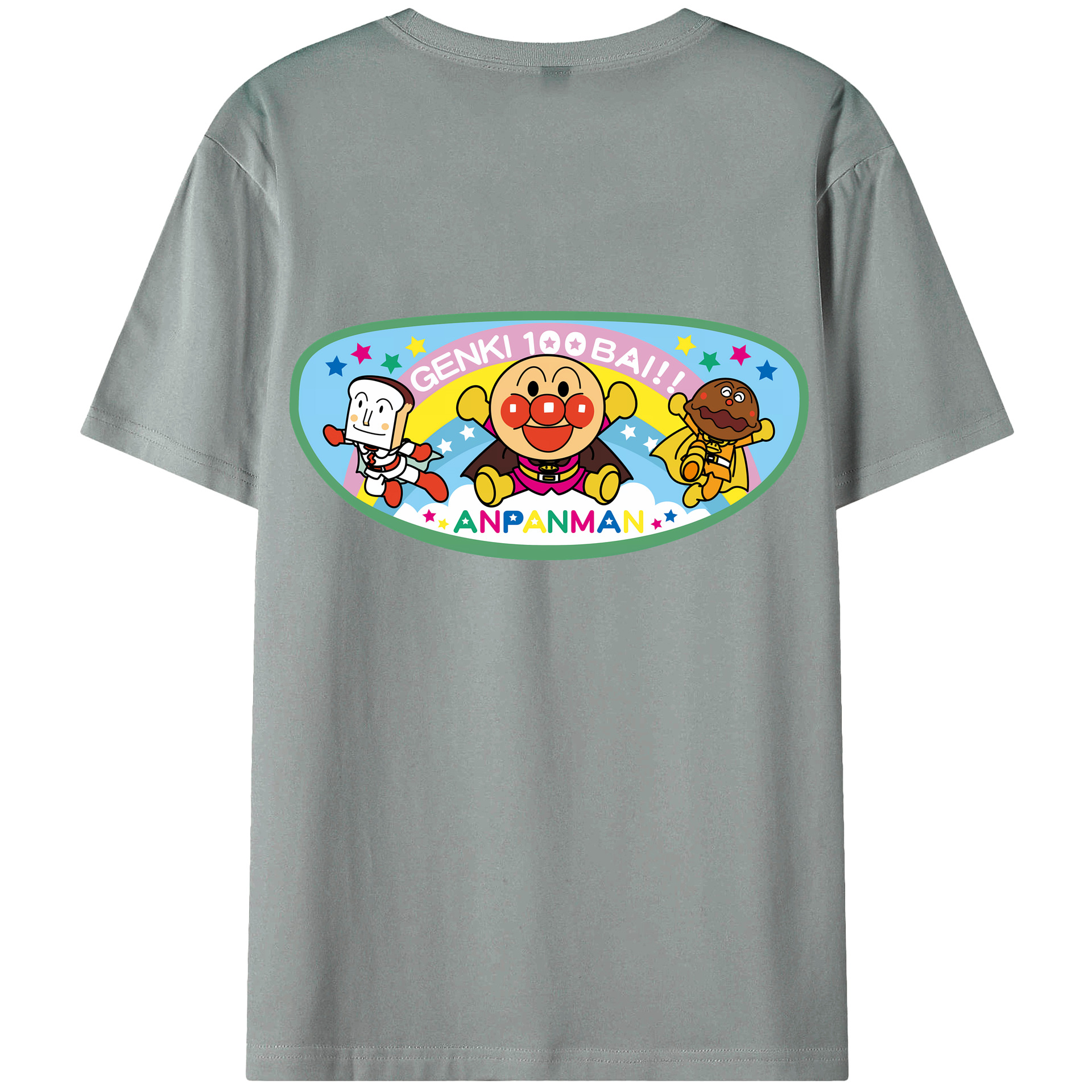 （画像用） アンパンマン Anpanman 綿100％ メンズ半袖Tシャツ（バックプリント） 通気性